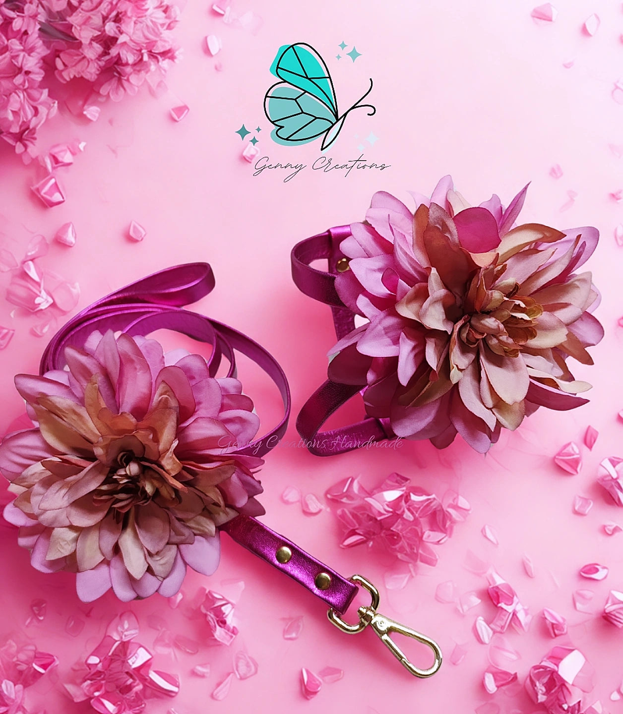 Set Pettorina in vera pelle con guinzaglio coordinato